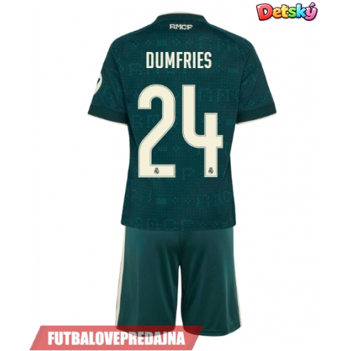 Lacne Dětský Futbalové dres Real Madrid Denzel Dumfries #24 2026-27 Krátky Rukáv - Preč (+ trenírky)